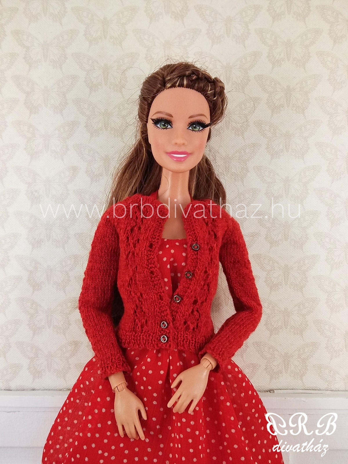 Barbie kézzel kötött kardigán Poppy Parker kézzel kötött kardigán BRB divatház